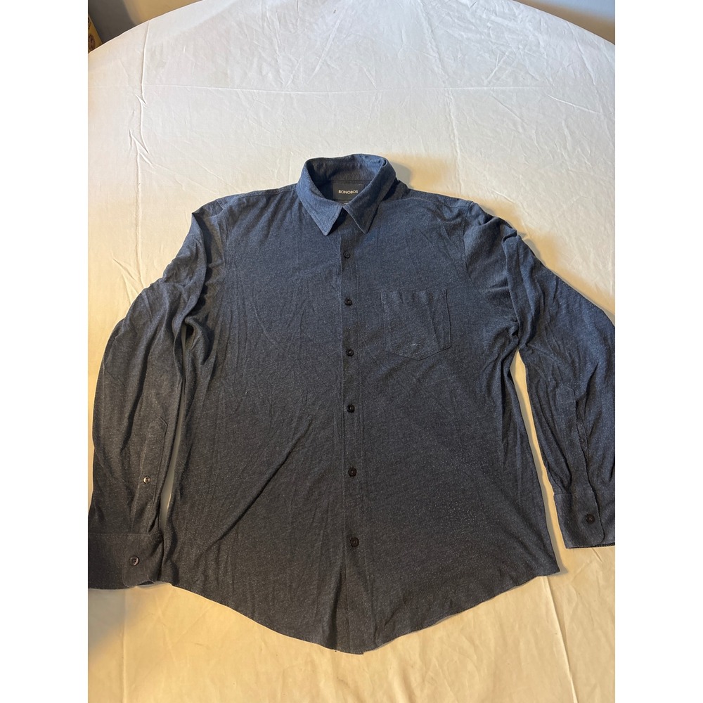 Bonobos‎ Button Down Shirt Mens M Gray Standard Fit Long Sleeve Cotton
